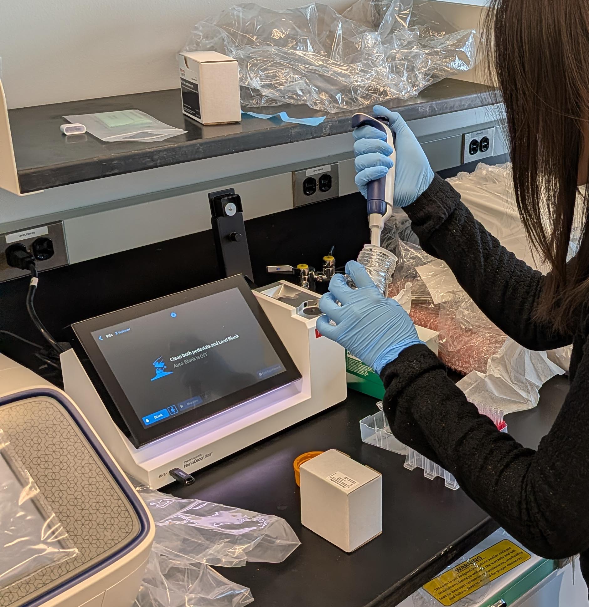 The Nanodrop works! / Celestine's first experiment